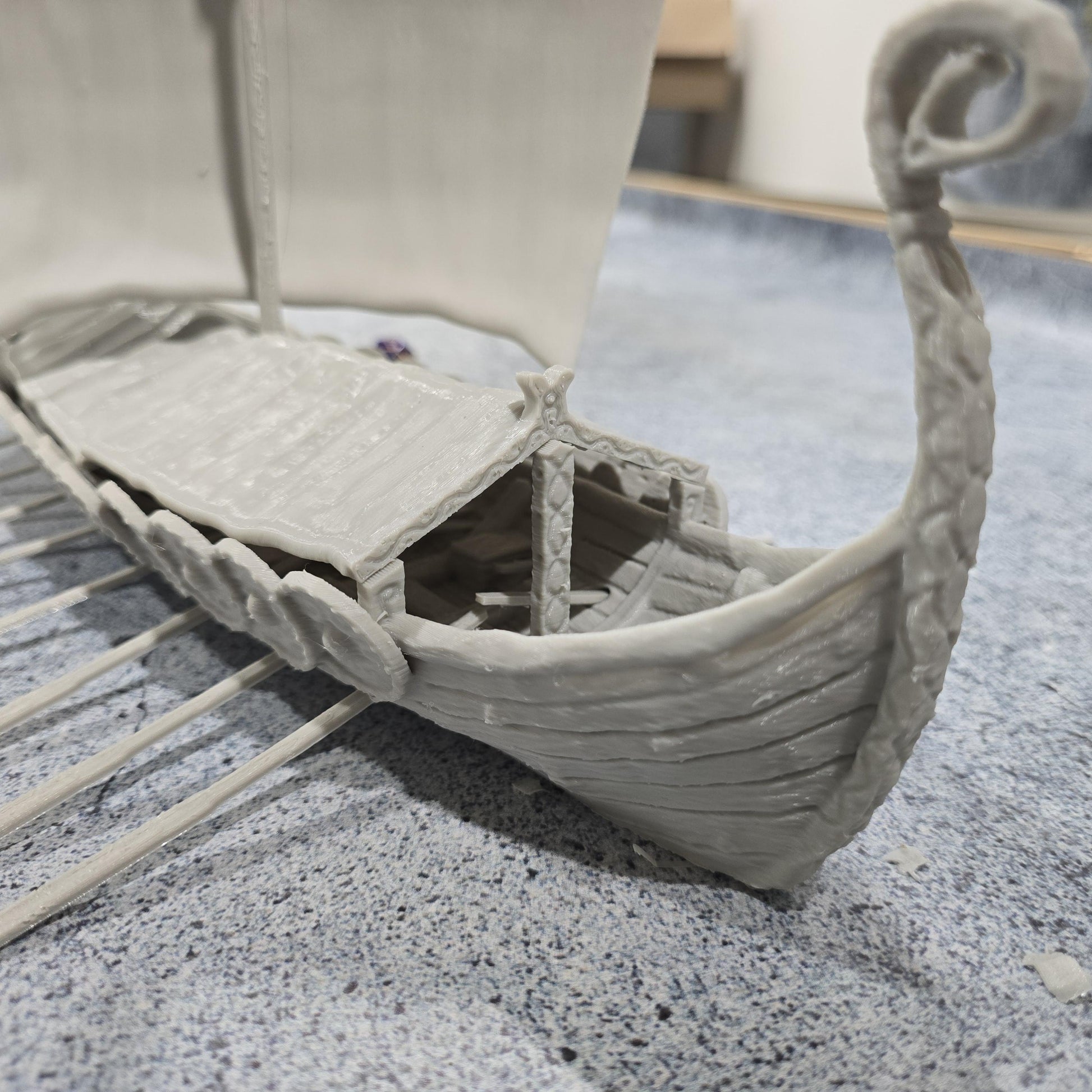 Covered Viking Long Ship, with shields