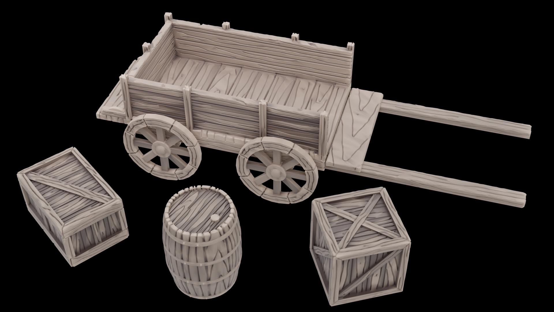Ferisia Ruined Plaza Set for tabletop RPGs, featuring detailed ruins, market goods, and natural elements, perfect for creating dynamic and immersive game environments.