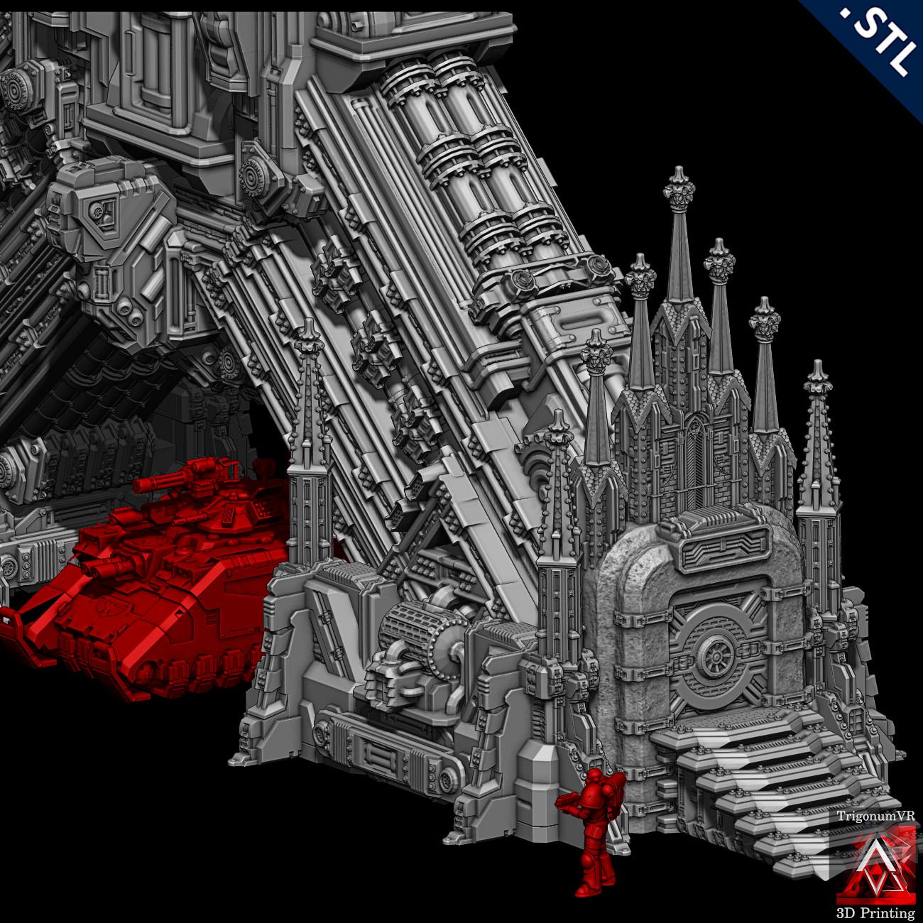 Imperium Arch Gate: Grimdark Medieval Arch Model, Detailed Tabletop Terrain for Model Railroading, 28mm Scale Fantasy Structure