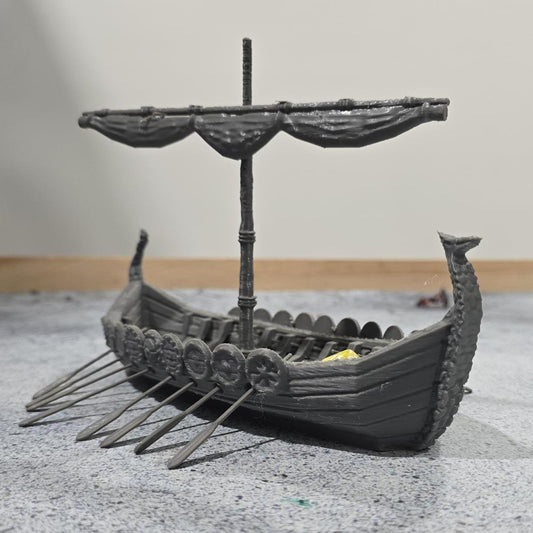 Viking Long Ship: Medieval Era Sailing Vessel Perfect for Historical RPGs