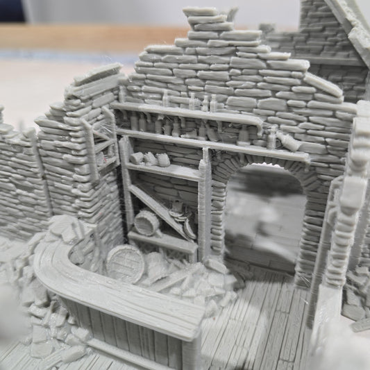 GoldCrown Tavern Ruin for DnD, Pathfinder, Bolt Action, Revolutionary War Games