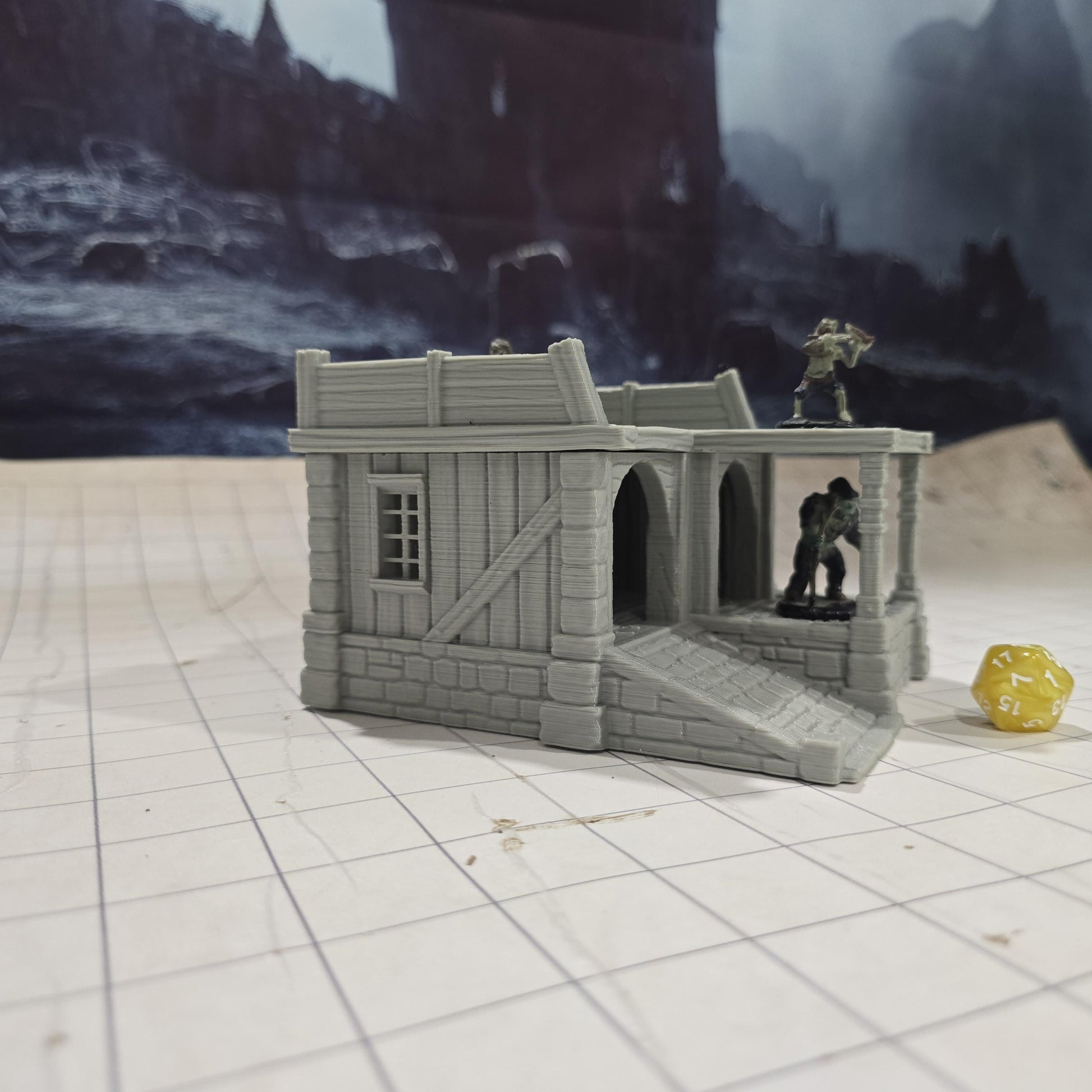 Small Storage Shed: Medieval Fantasy Wooden Warehouse for Tabletop Games