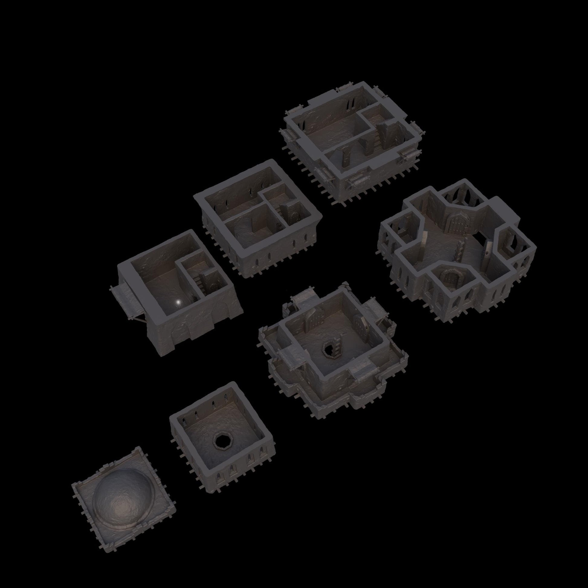 Desert Tower House – A modular multi-level fortress with detailed stone textures, arched windows, and playable interiors. Perfect for D&D, Pathfinder, and tabletop RPG campaigns.