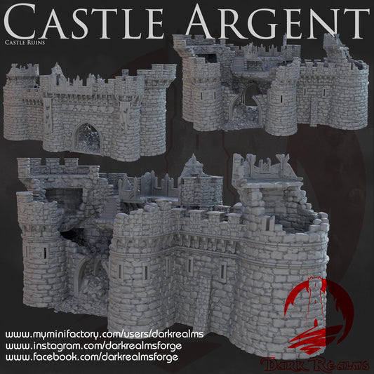 Castle Argent Gatehouse Ruins – Modular Medieval Fortress for Tabletop Wargames & RPGs