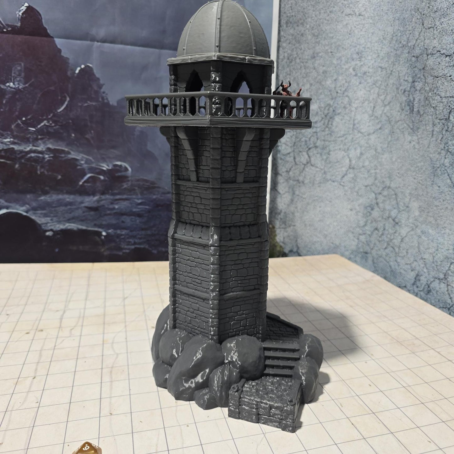 Ferisia Coastal Lighthouse: Fantasy Nautical Terrain, 28mm Scale Model for Tabletop RPGs, Detailed Maritime Scenery