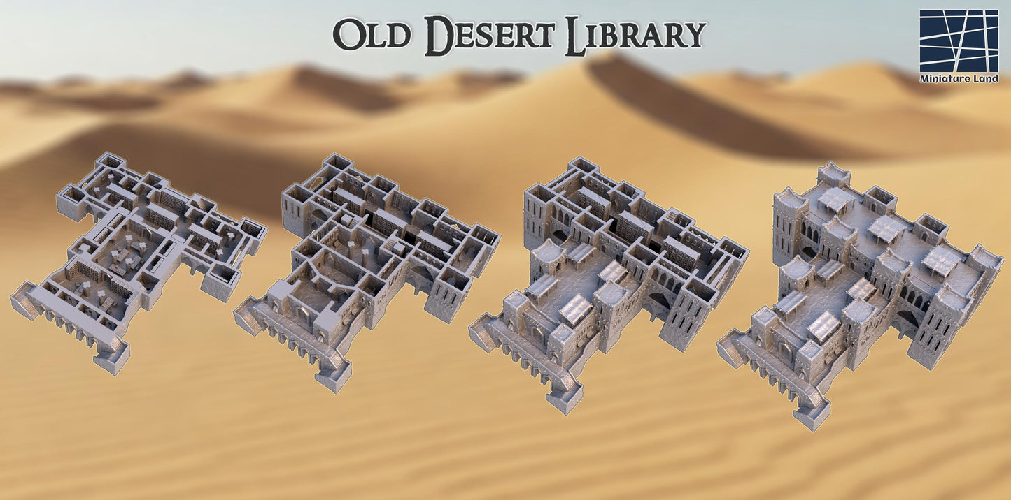 13th Century Middle Eastern Fortress Library | Multi-Level Tabletop Terrain, Model Railroading