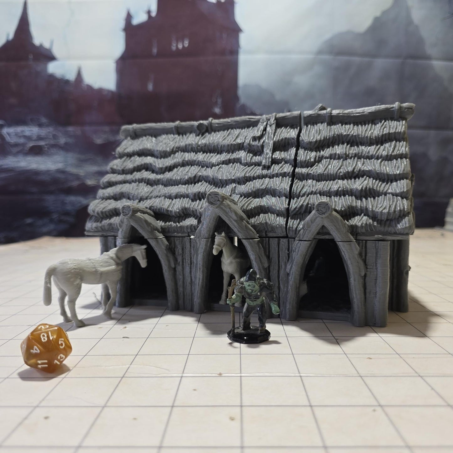 Viking Era Stable: Medieval Period Diorama for Fantasy Tabletop Gaming