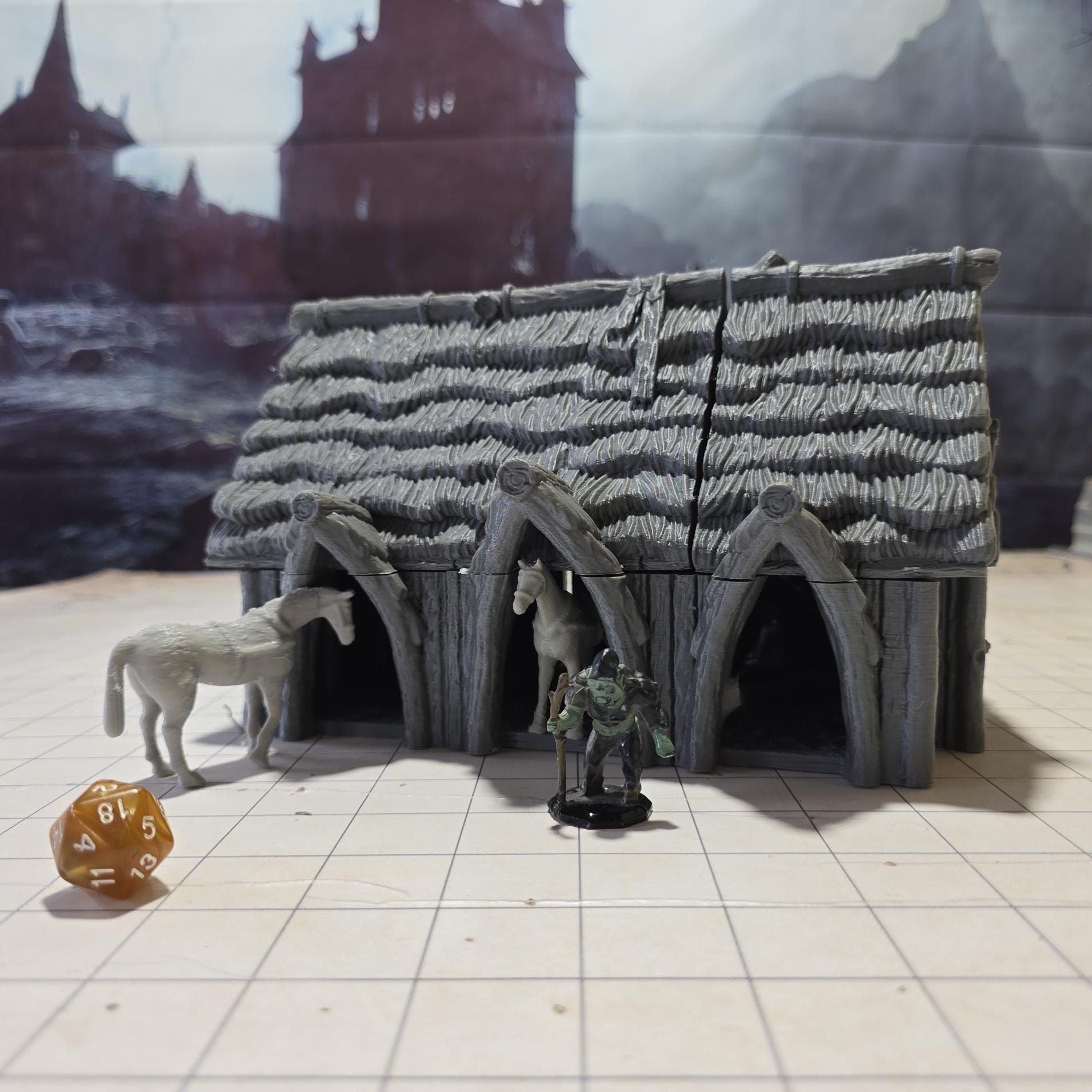 Viking Era Stable: Medieval Period Diorama for Fantasy Tabletop Gaming