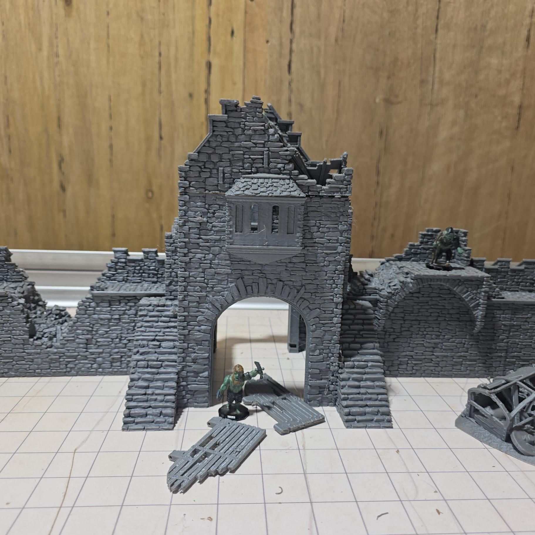 Town Wall Ruins for DnD, Pathfinder, Bolt Action, Revolutionary War Games