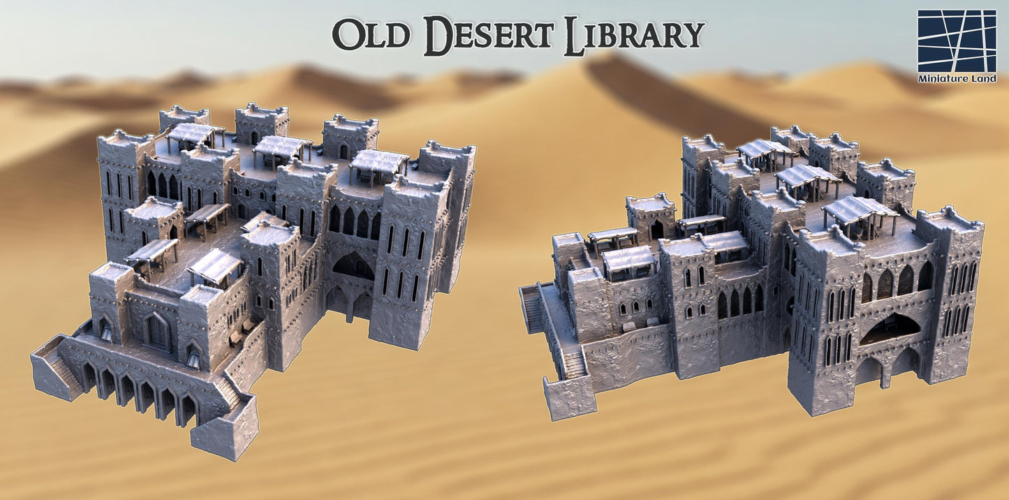 13th Century Middle Eastern Fortress Library | Multi-Level Tabletop Terrain, Model Railroading