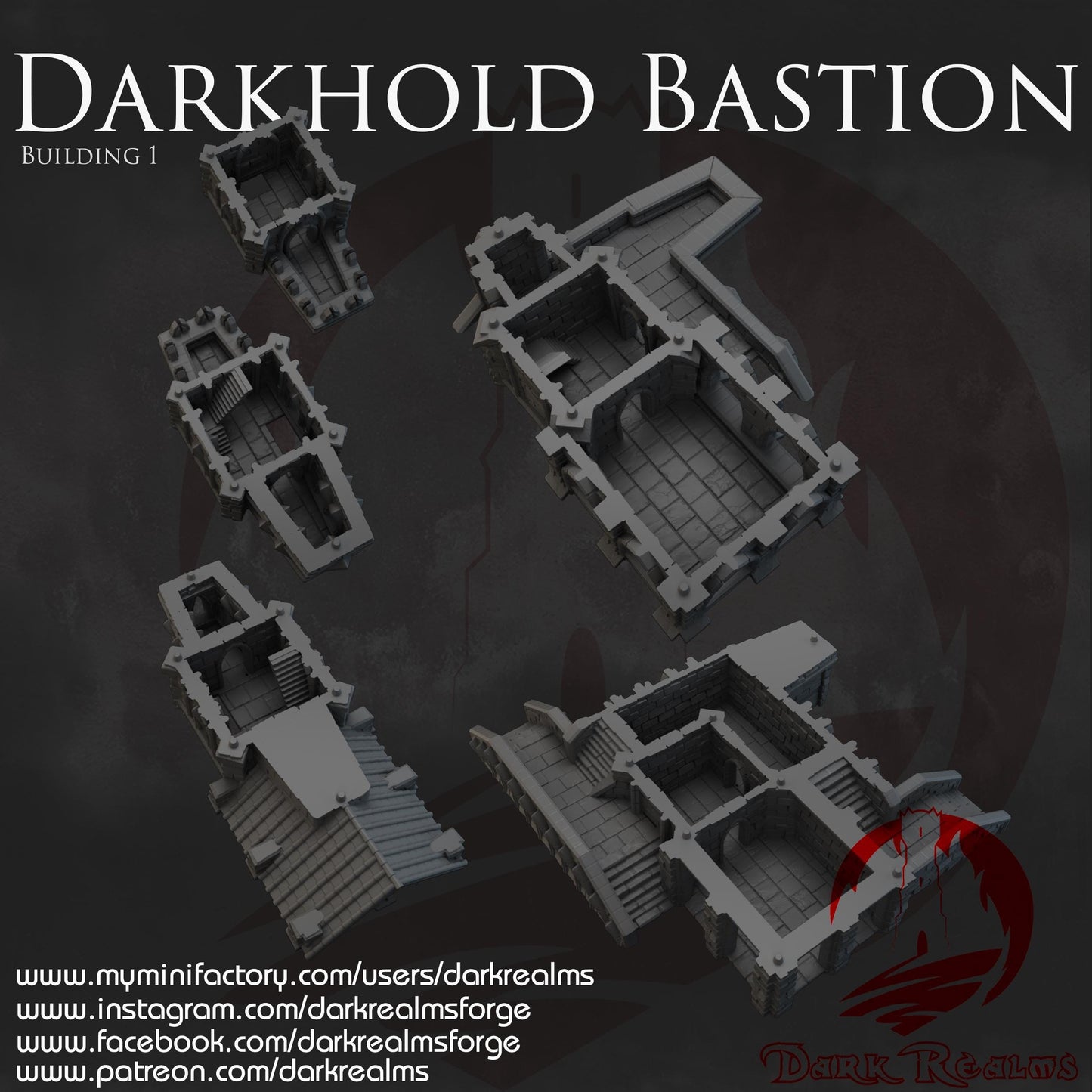 Darkhold Bastion: Gothic Fortress Tower 28MM Tabletop Terrain, Model Railroading, Gaming