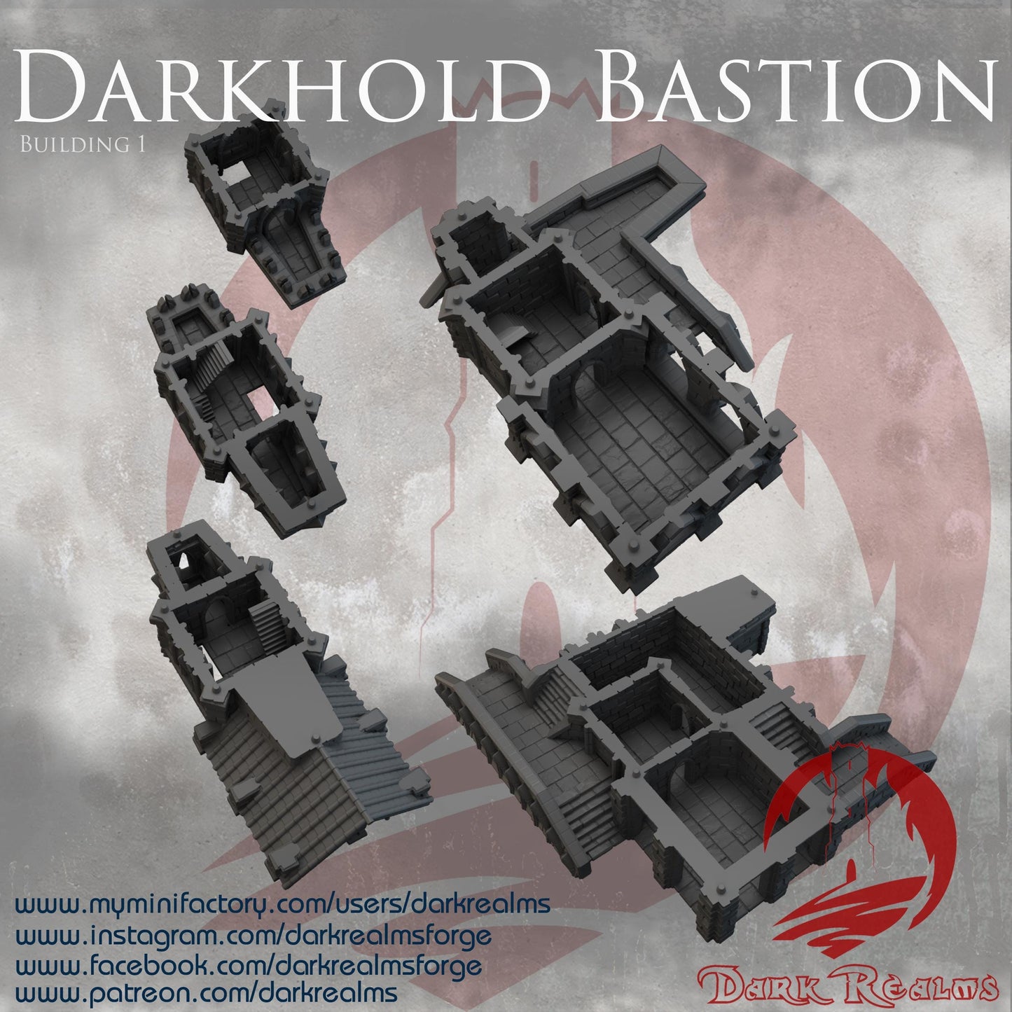 Darkhold Bastion: Gothic Fortress Tower 28MM Tabletop Terrain, Model Railroading, Gaming