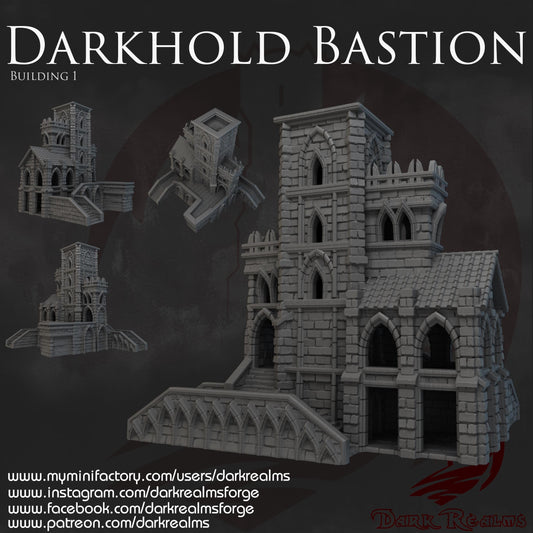 Darkhold Bastion: Gothic Fortress Tower 28MM Tabletop Terrain, Model Railroading, Gaming