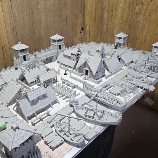 32mm Viking Seaside Village, Viking Village Set, Village Set