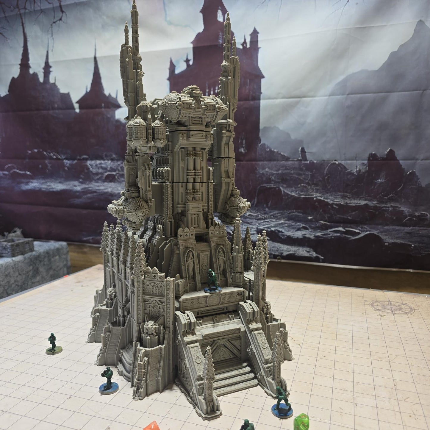 Military Command Tower Model, Imperium Era Grimdark Arch Gate: Tabletop Terrain and Model Railroading