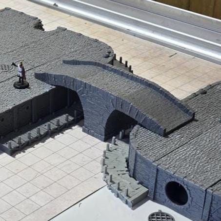 Ancrabourg Stone Bridge Quay for DnD, Pathfinder - Detailed Bridge and Quay Set