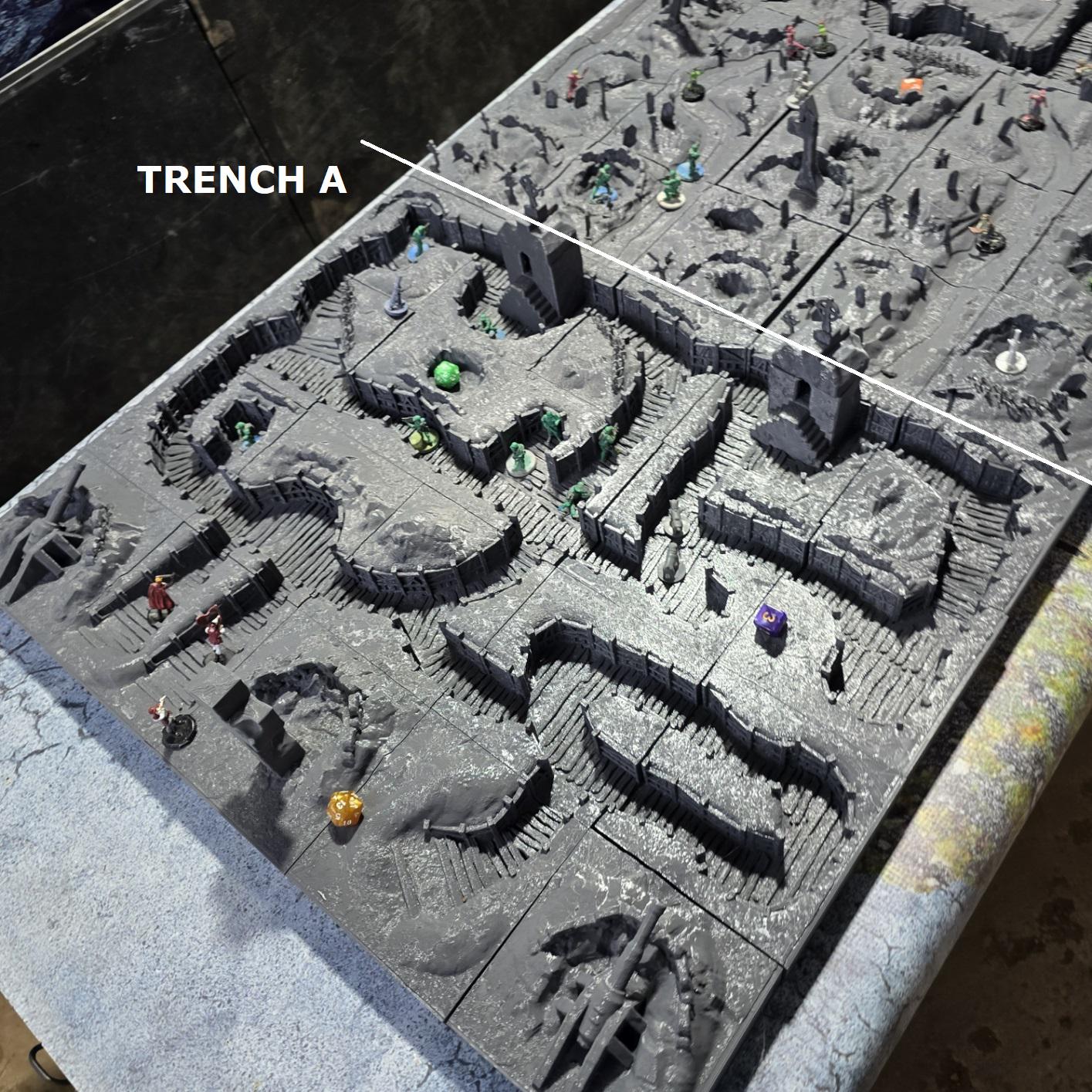 Trench Battle Zone No Man’s Land: The Trench Crusade WWI Trench Terrain 28MM Tabletop, Diorama