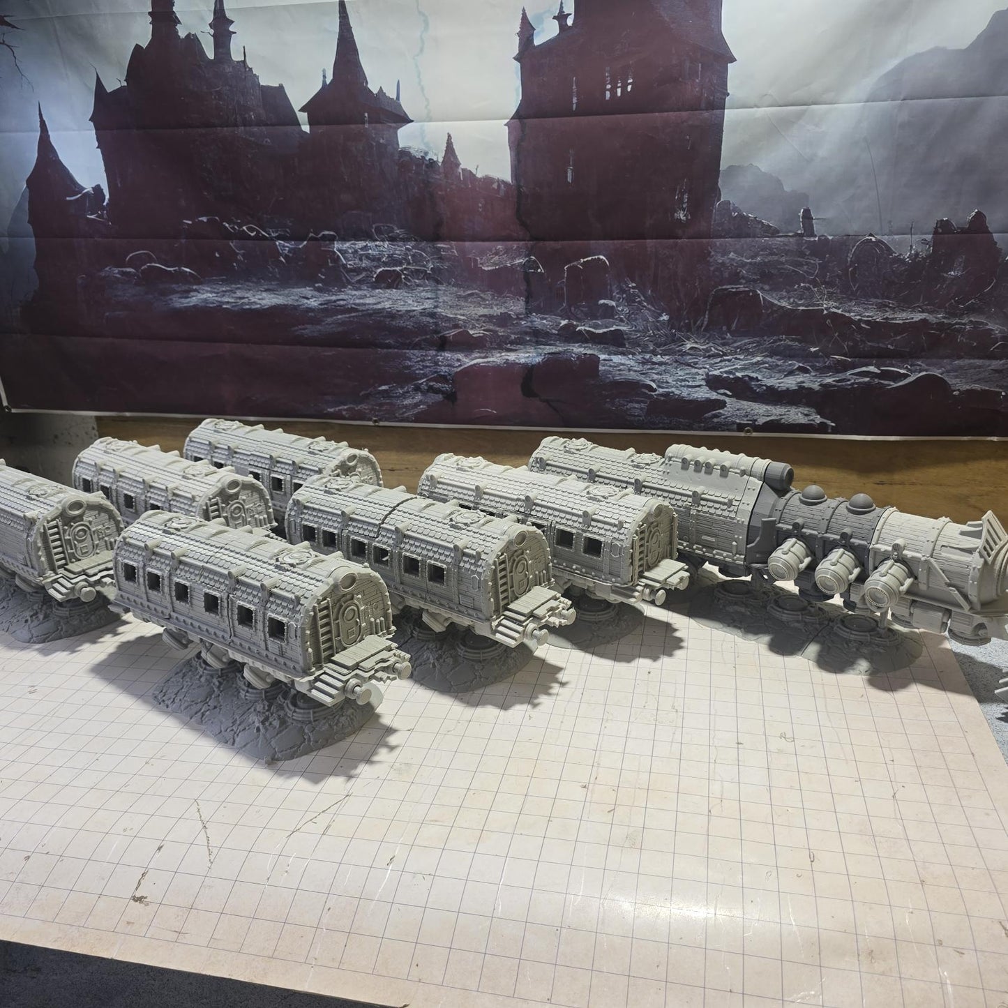 Steampunk - Eberron Lightning Rail - - - Dungeons and Dragons - 28mm Terrain - terrain