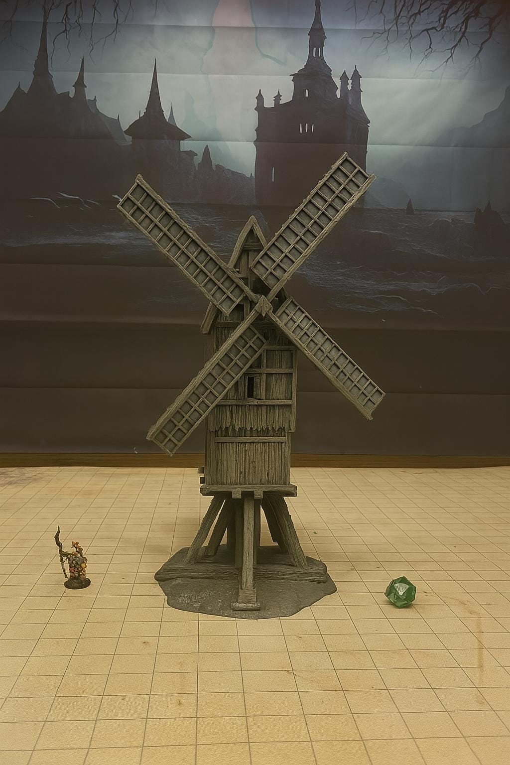 Medieval Wooden Windmill: Functional Gristmill Terrain 28MM Tabletop Terrain, Model Railroading, Gaming