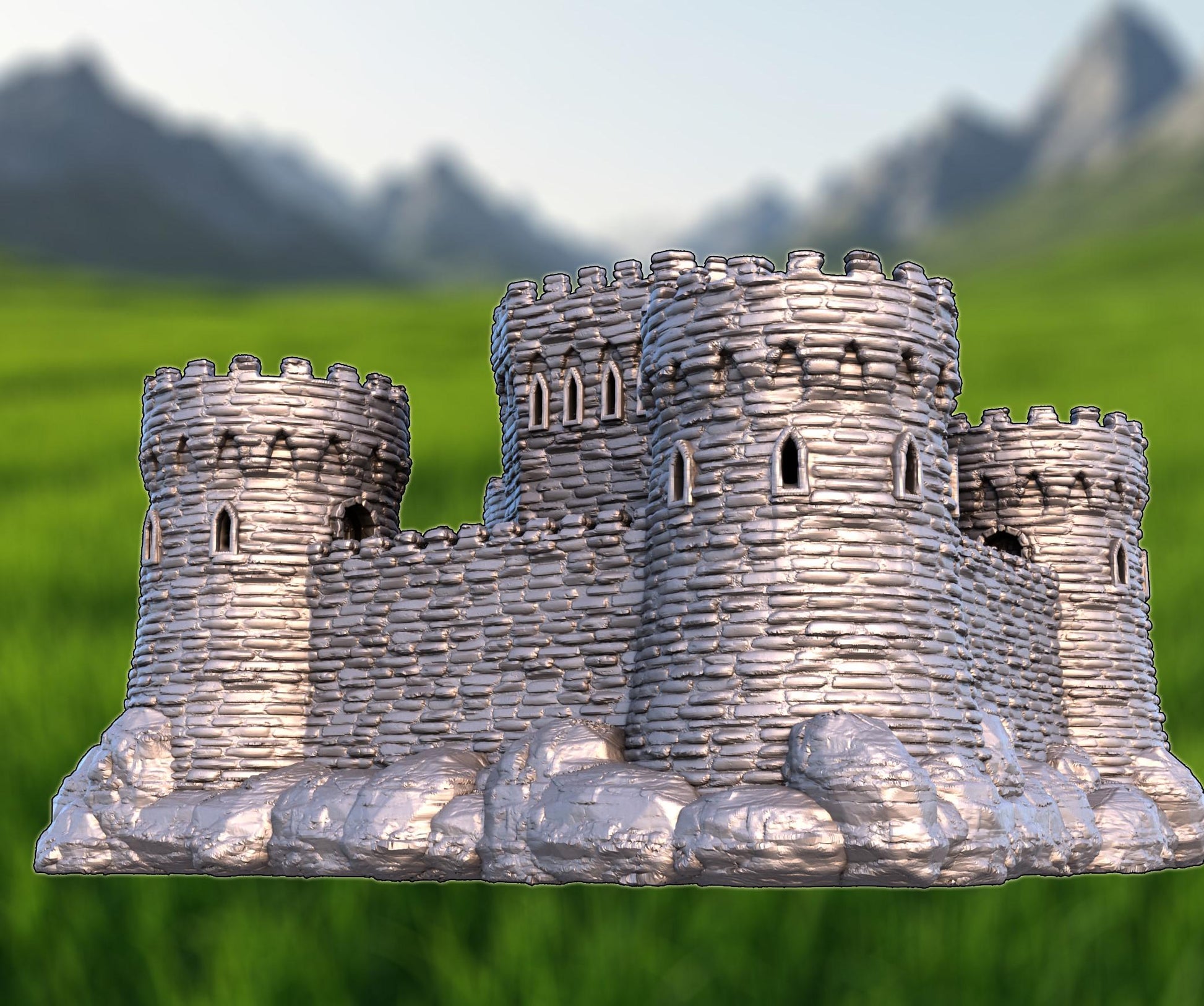 Round Fort: Medieval Castle Stronghold 28MM Tabletop Terrain, Model Railroading, Gaming
