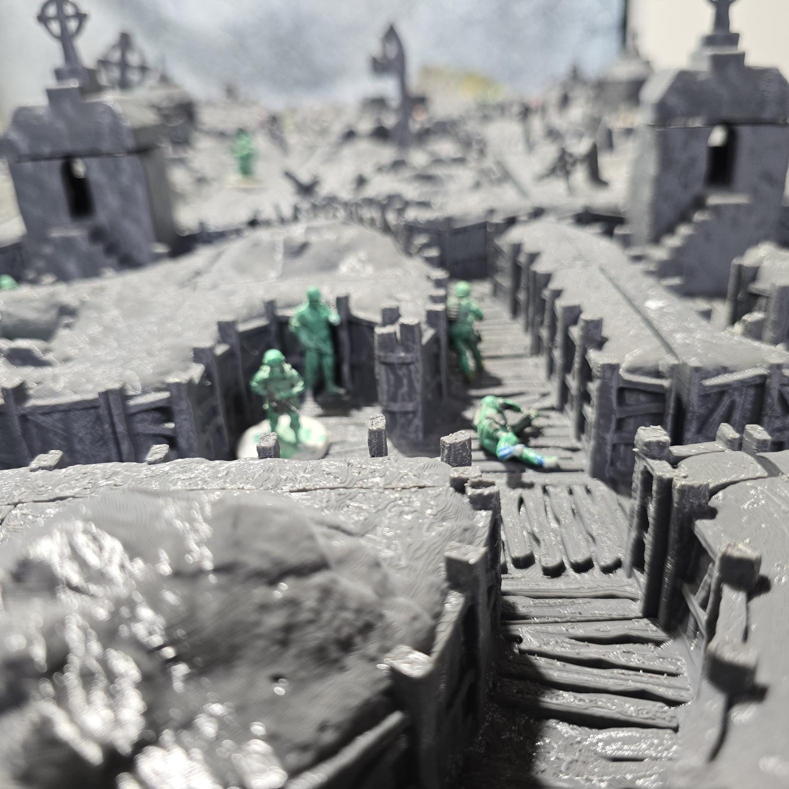 Trench Battle Zone No Man’s Land: The Trench Crusade WWI Trench Terrain 28MM Tabletop, Diorama