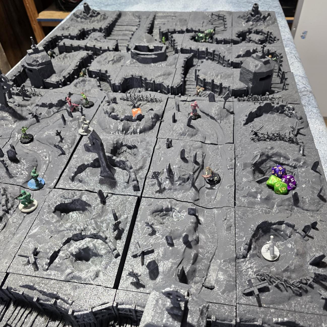 Trench Battle Zone No Man’s Land: The Trench Crusade WWI Trench Terrain 28MM Tabletop, Diorama