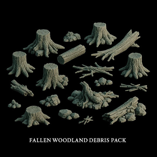 Fallen Woodland Debris Pack: Forest Scatter Terrain 28MM Tabletop Terrain, Model Railroading, Gaming