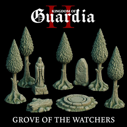 Grove of the Watchers: Fantasy Sacred Forest Set 28MM Tabletop Terrain, Model Railroading, Gaming