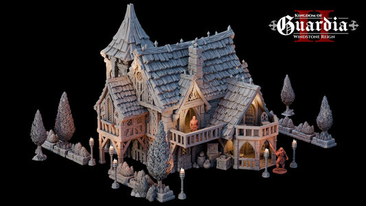 Timberstone Manor: Medieval Multi-Level Fantasy Building 28MM Tabletop Terrain, Model Railroading, Gaming
