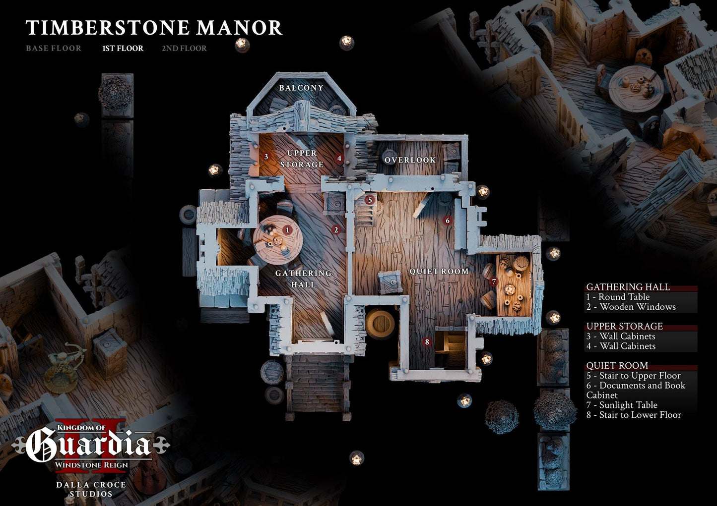 Timberstone Manor: Medieval Multi-Level Fantasy Building 28MM Tabletop Terrain, Model Railroading, Gaming