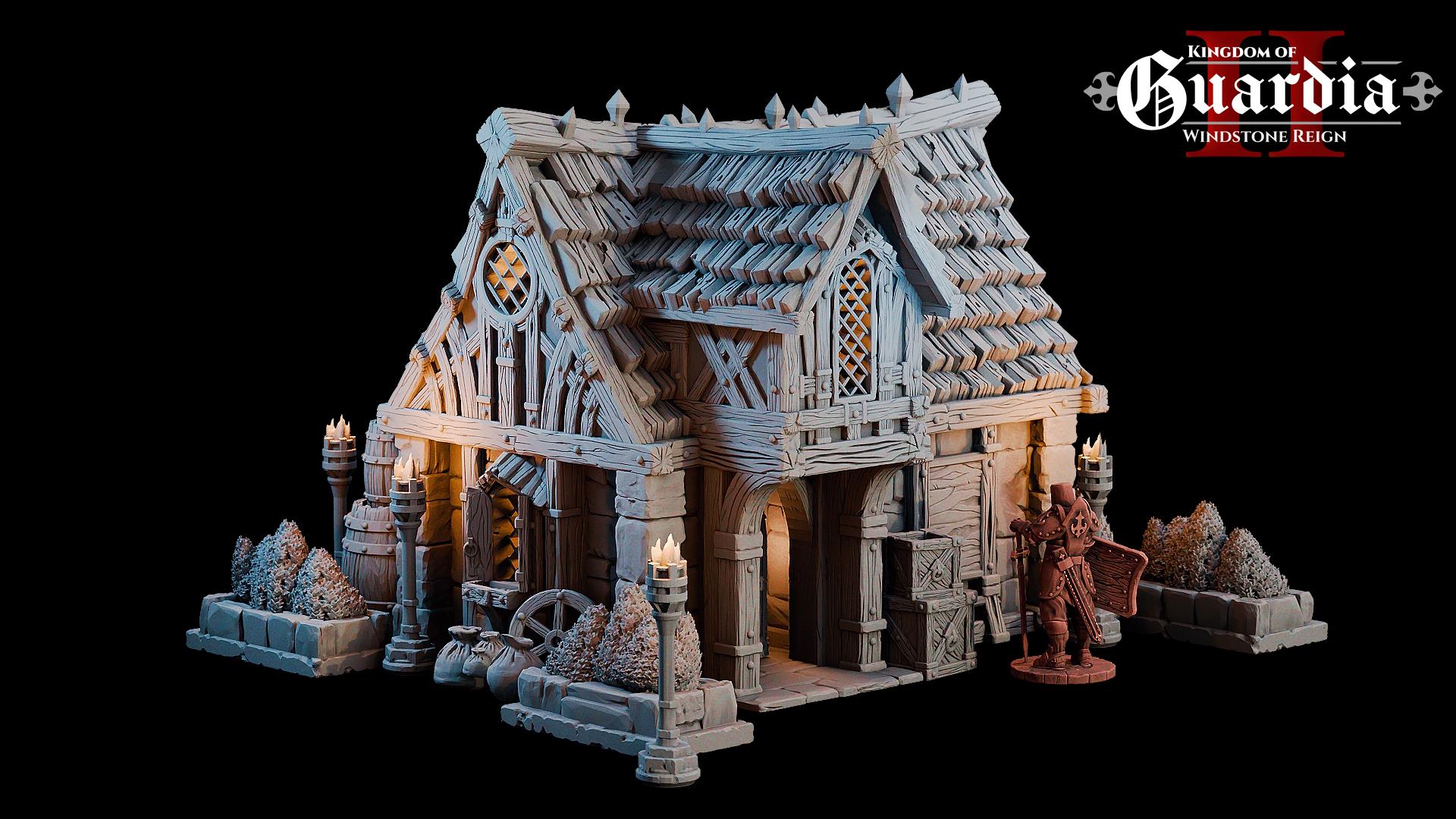 Humble Hearth Cottage: Woodland Peasant Home 28MM Tabletop Terrain, Model Railroading, Gaming