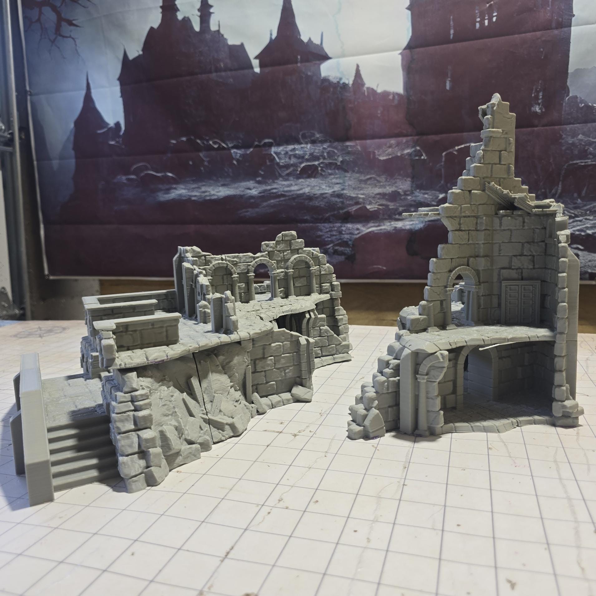 Arkenfel Barracks Ruin Large Terrain - 28mm Terrain - Dark Realms -Ruin - - Dungeons & Dragons - terrain - Ruin Terrain