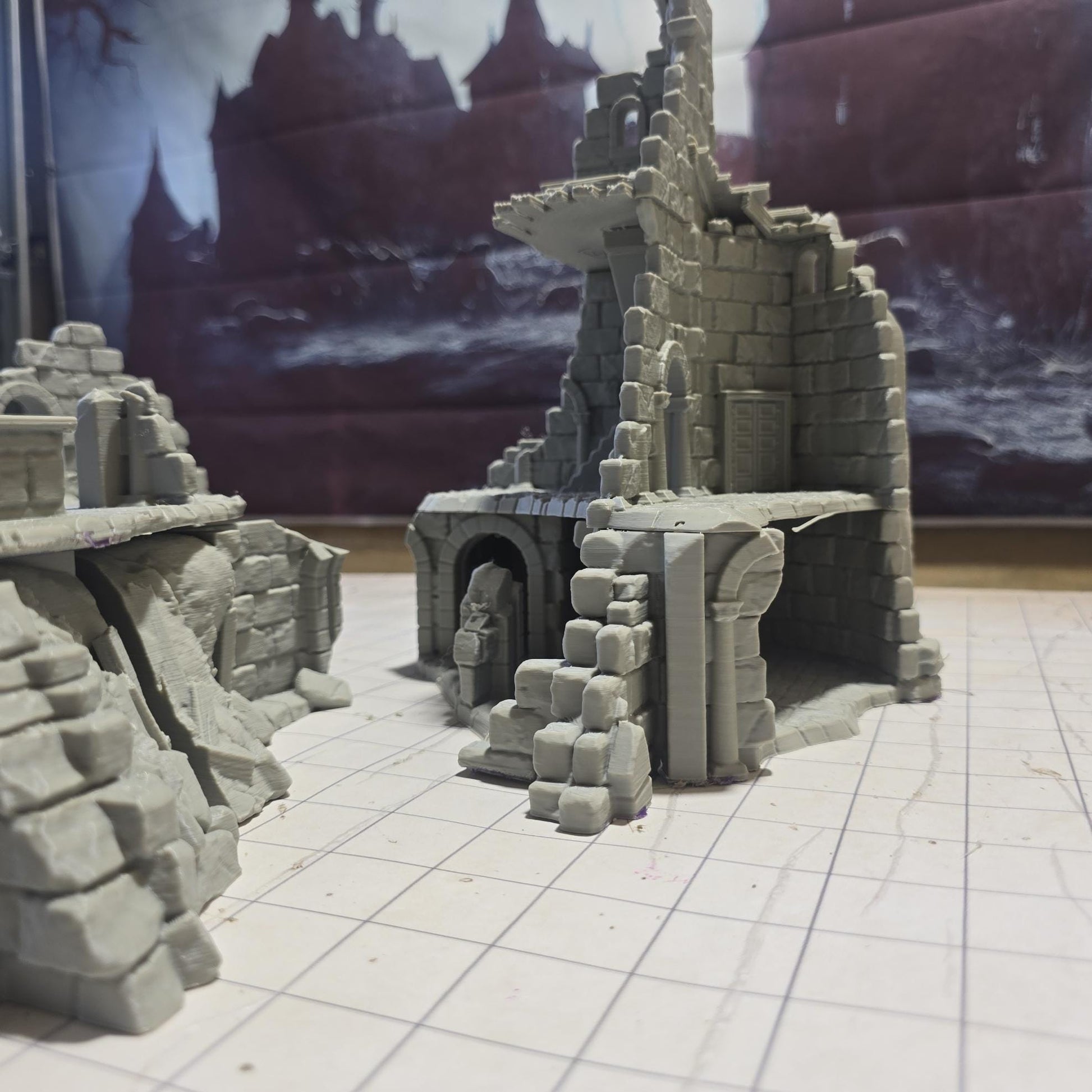 Arkenfel Barracks Ruin Large Terrain - 28mm Terrain - Dark Realms -Ruin - - Dungeons & Dragons - terrain - Ruin Terrain