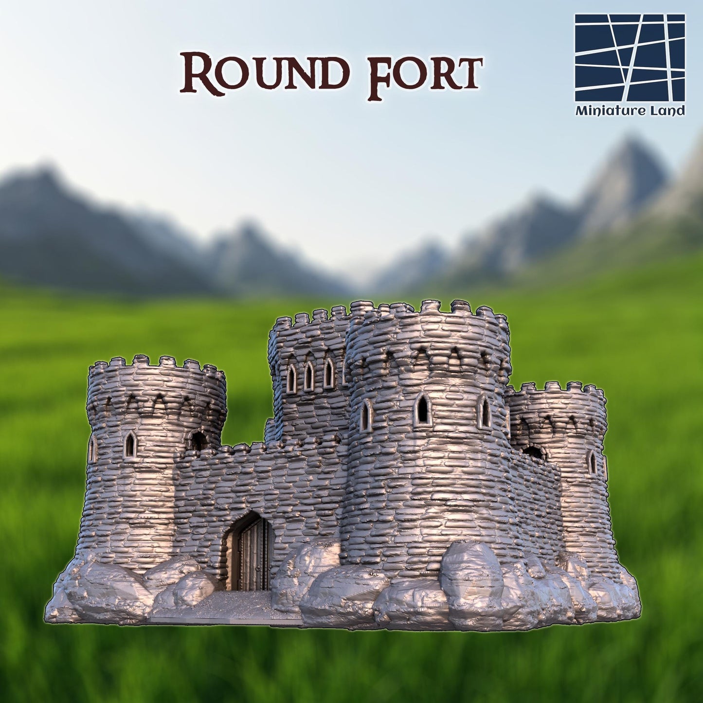 Round Fort: Medieval Castle Stronghold 28MM Tabletop Terrain, Model Railroading, Gaming