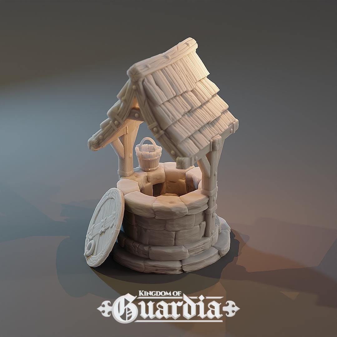 Well of Wishes: Medieval Fantasy Village Well 28MM Tabletop Terrain