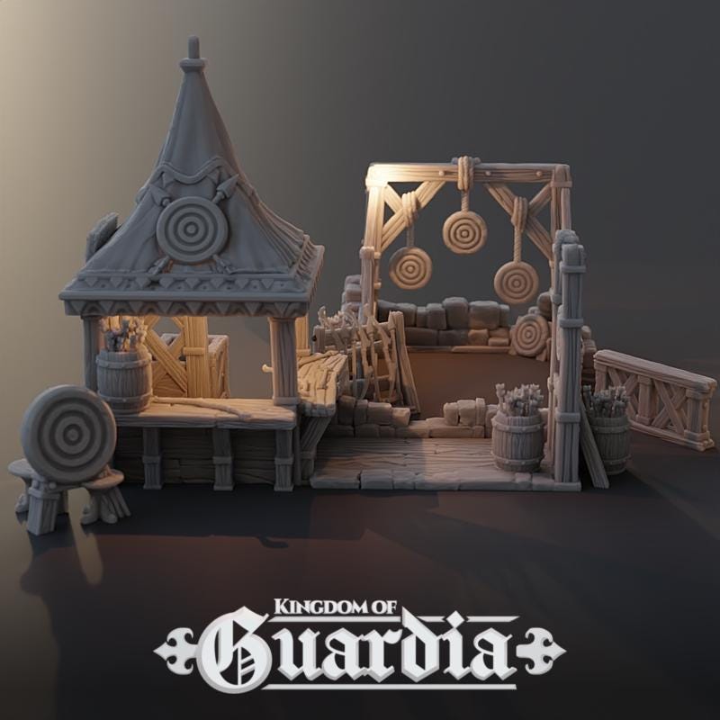Training Yard: Medieval Archery Range & Sparring Grounds 28MM Tabletop Terrain