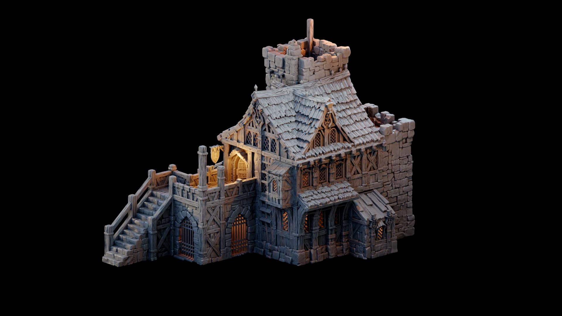The Knights Keep Inn: Medieval Tavern & Fortress 28MM Tabletop Terrain