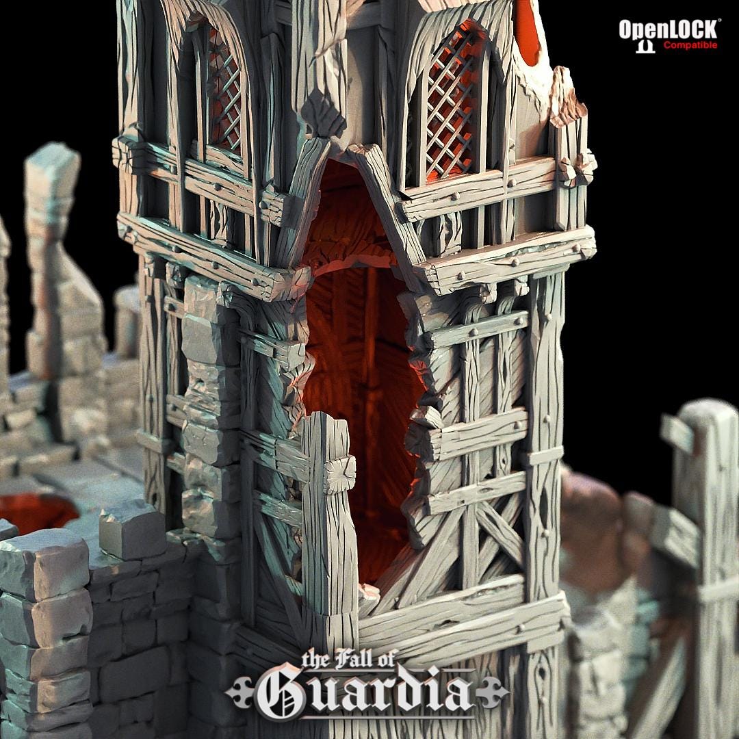 Fall of Guardia: Tinker Shop and Jail Ruin 28MM Tabletop Terrain