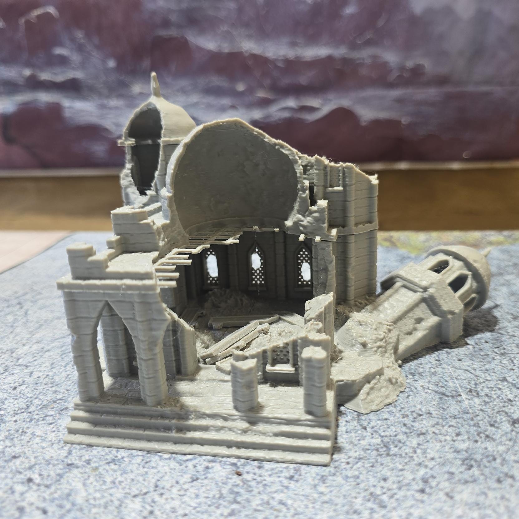 Ruined Small Mosque: Middle Eastern Religious Ruin, Tabletop Terrain, Model Railroading, Gaming