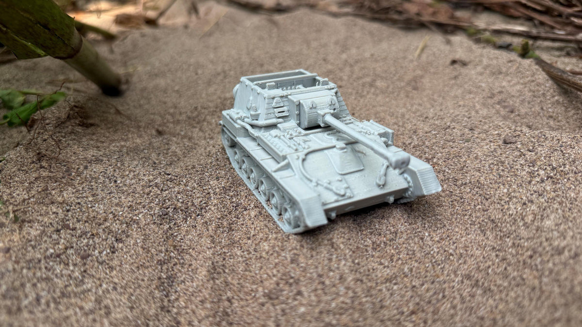 SU-85B Assault Gun: WWII Soviet Light Tank Destroyer 28MM Tabletop Terrain, Model Railroading, Gaming