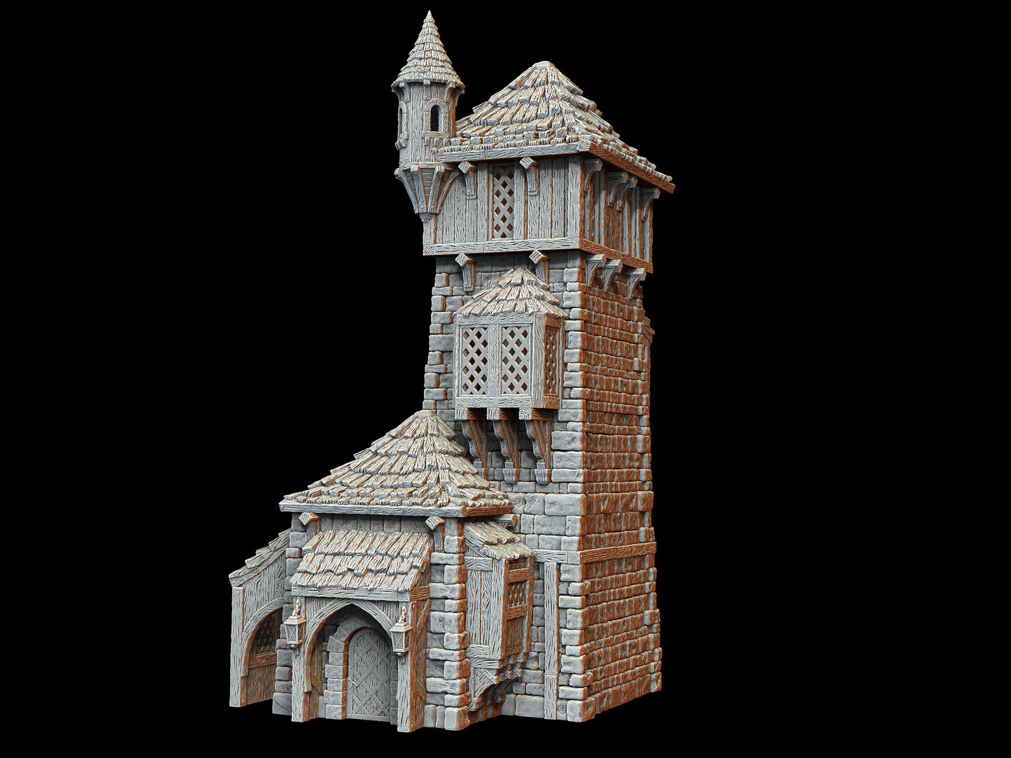 Leicheim Watchtower: Medieval Guard Tower 28MM Tabletop Terrain, Model Railroading, Gaming