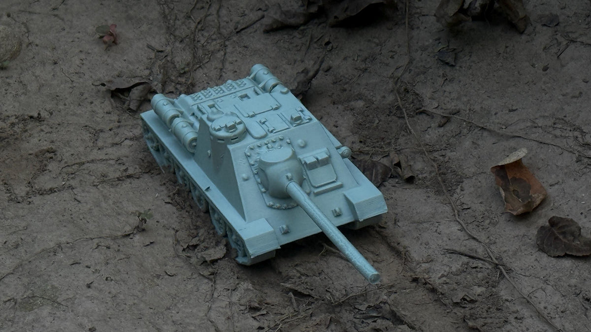 SU-100 Assault Gun: WWII Soviet Tank Destroyer 28MM Tabletop Terrain, Model Railroading, Gaming