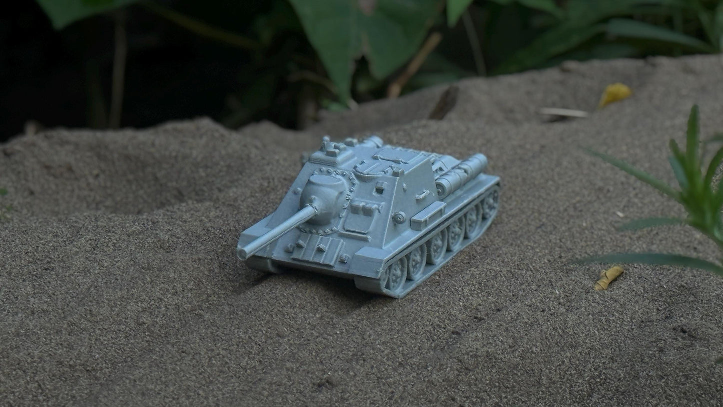SU-85 Assault Gun: WWII Soviet Tank Destroyer 28MM Tabletop Terrain, Model Railroading, Gaming