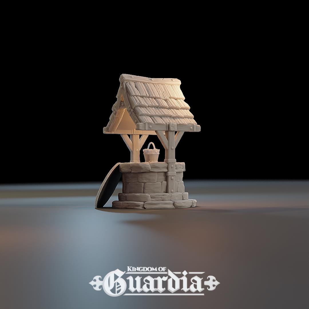 Well of Wishes: Medieval Fantasy Village Well 28MM Tabletop Terrain
