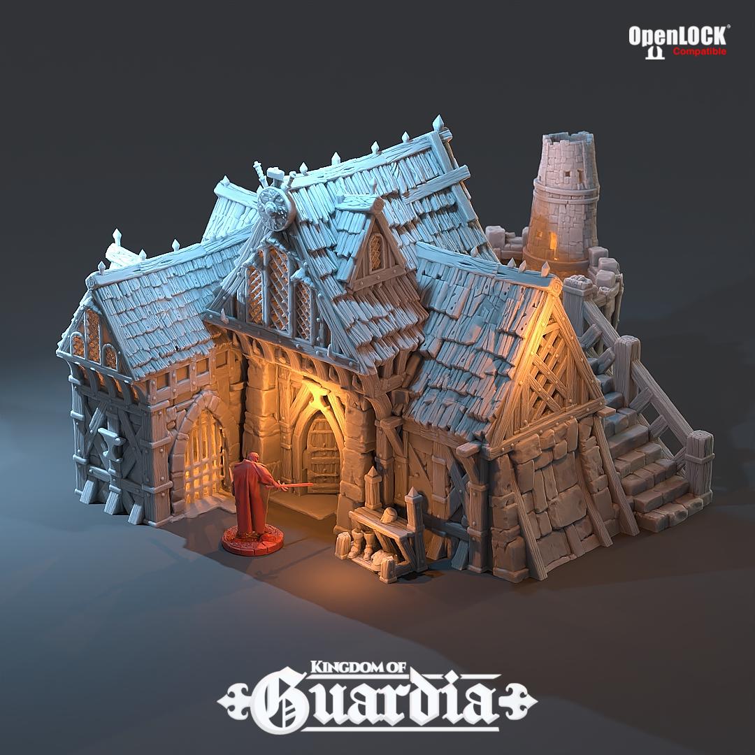 Blacksmith Lodge: Medieval Forge & Workshop 28MM Tabletop Terrain, Model Railroading, Gaming
