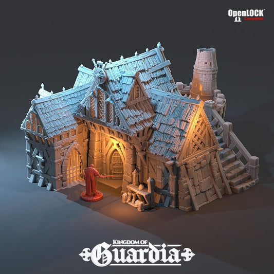Blacksmith Lodge: Medieval Forge & Workshop 28MM Tabletop Terrain, Model Railroading, Gaming