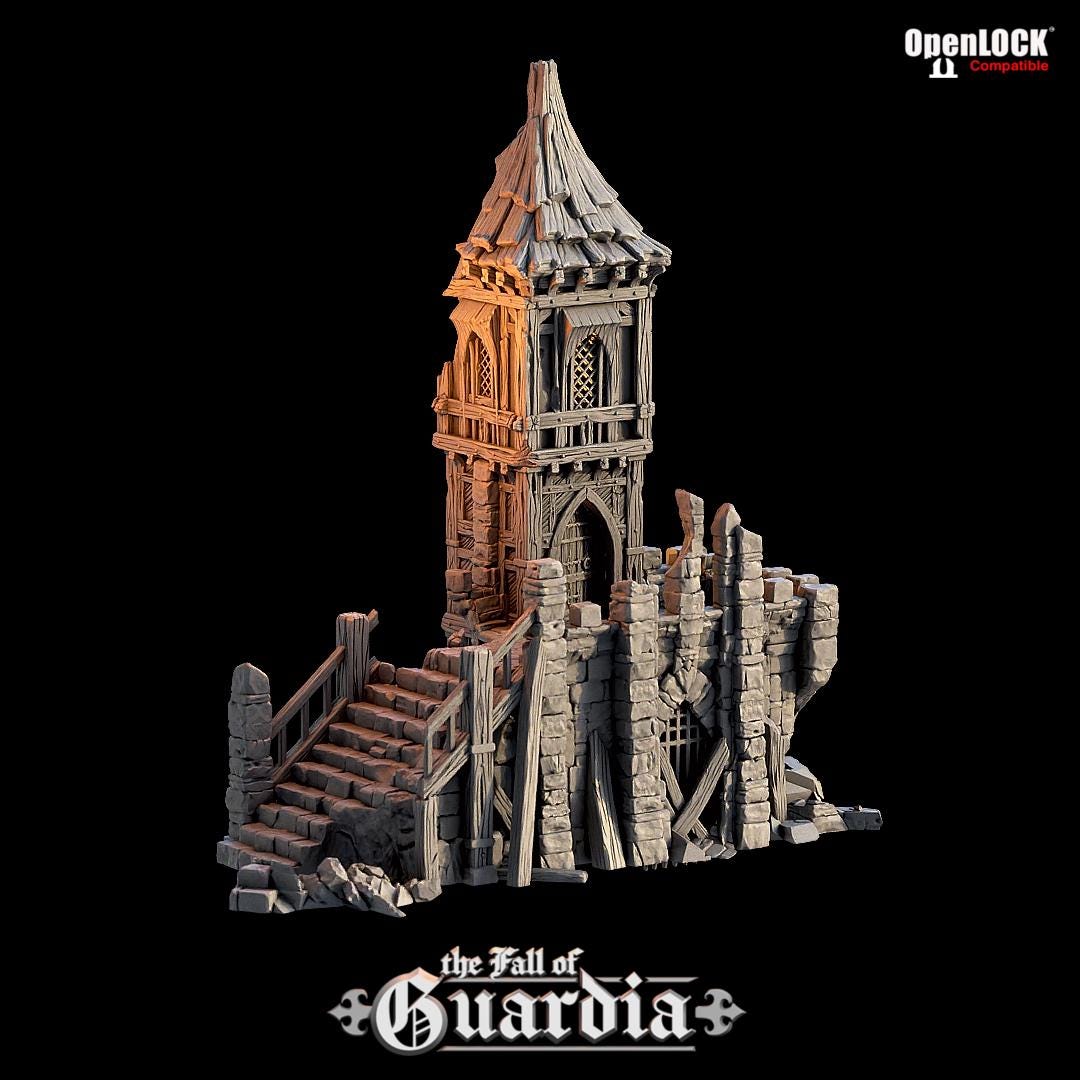 Fall of Guardia: Tinker Shop and Jail Ruin 28MM Tabletop Terrain