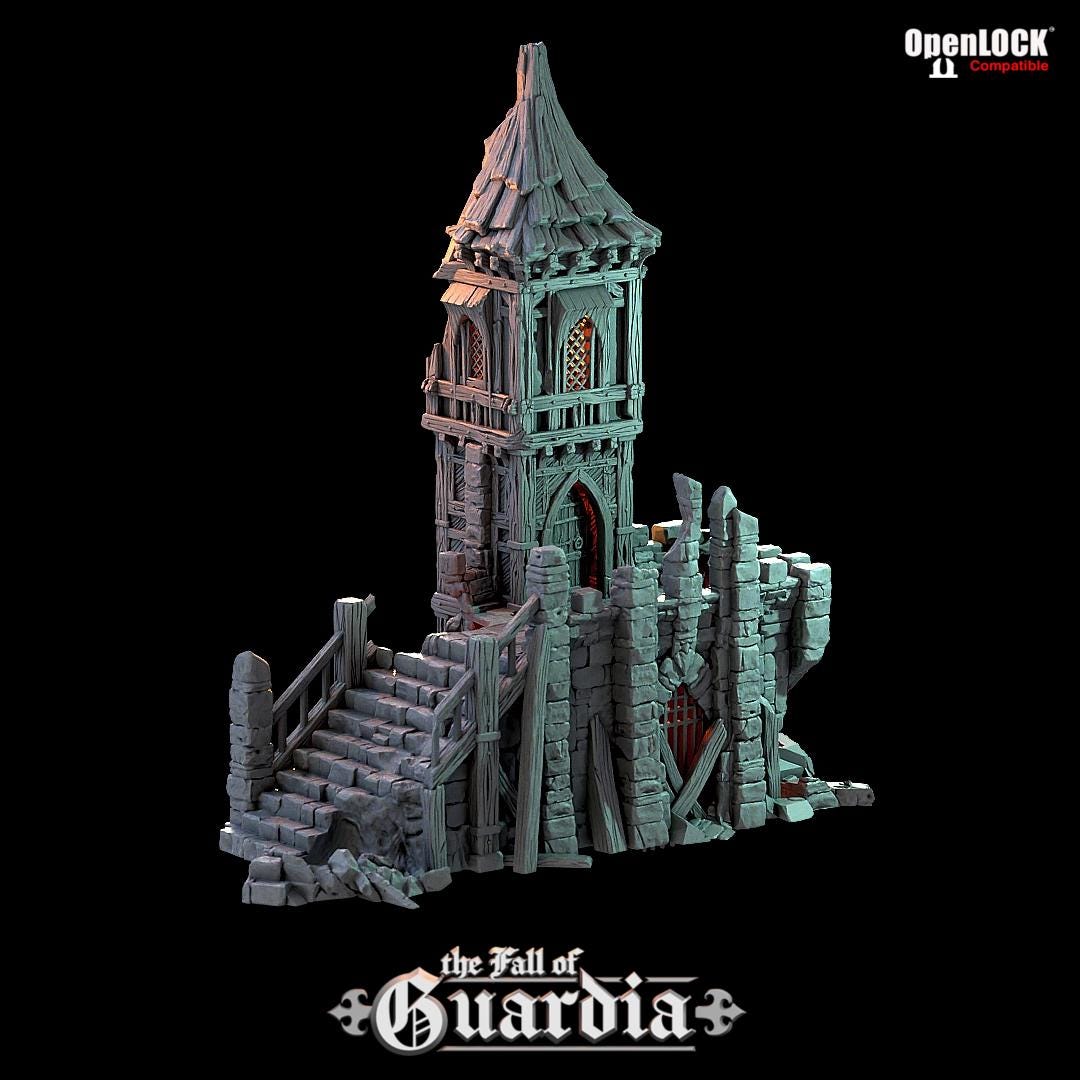Fall of Guardia: Tinker Shop and Jail Ruin 28MM Tabletop Terrain