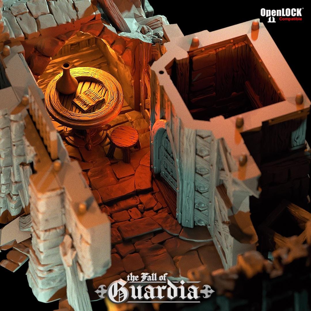 Fall of Guardia: Tinker Shop and Jail Ruin 28MM Tabletop Terrain