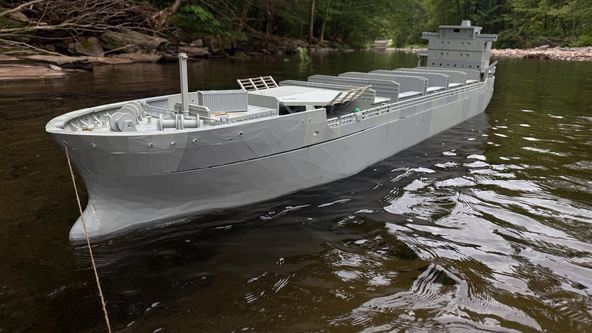 8ft Playable Cargo Ship: Modern Wargame Terrain, Removable Decks